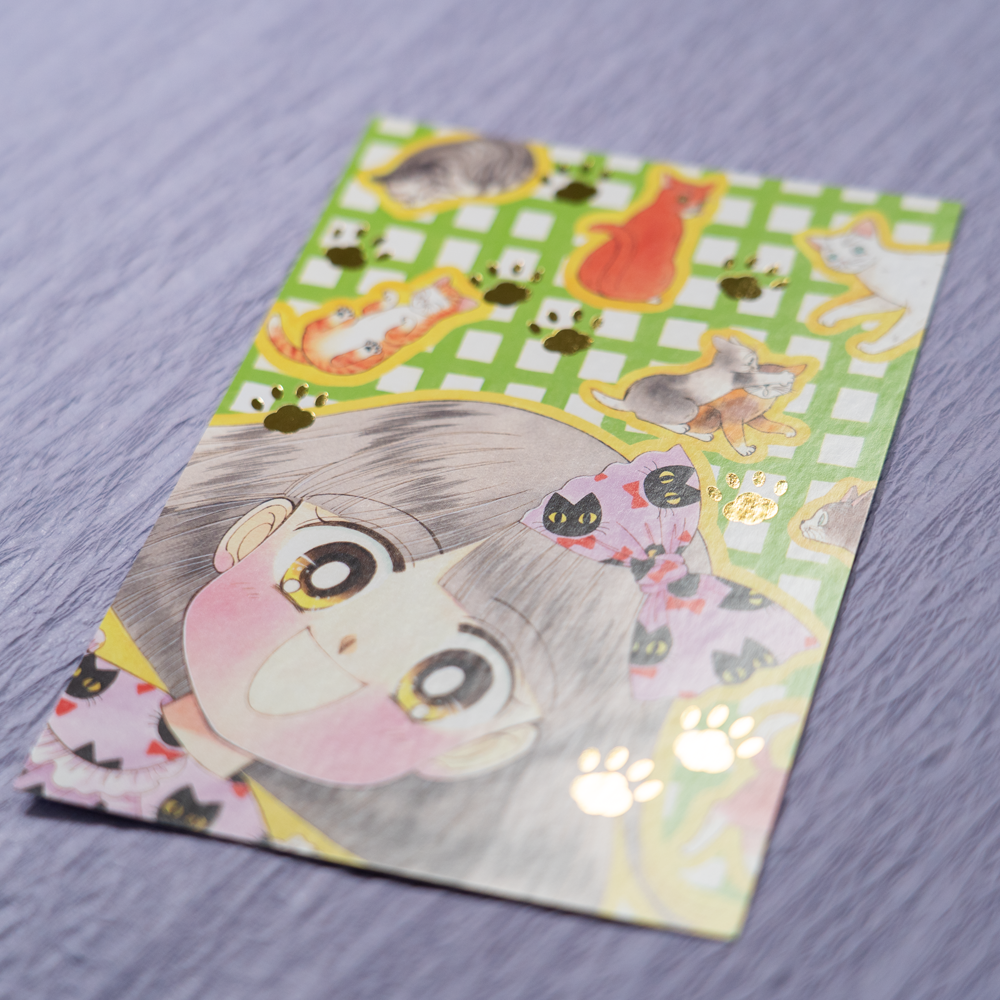 キラキラ⭐️さま専用　猫　＆　ボタニカル　＆　猫ミニポーチ ねこ・ねこ・幻想曲 きらきらポストカード＆クリアポーチ